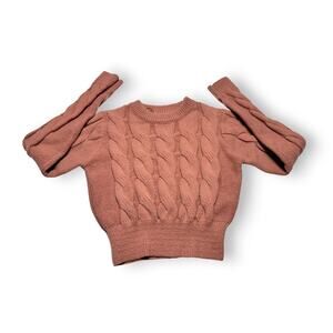 Altar'd State Dusty Rose Thick Cable Knit Sweater Size Medium